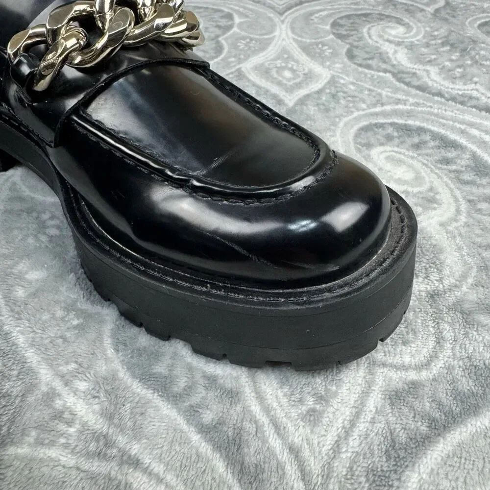 Womens Zara Low Heel Chain Loafers - Picture 7 of 8